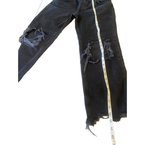 We the Free Jeans Womens Size 28 Black Thrashed Distressed Maggie Denim Pants - Picture 8 of 14
